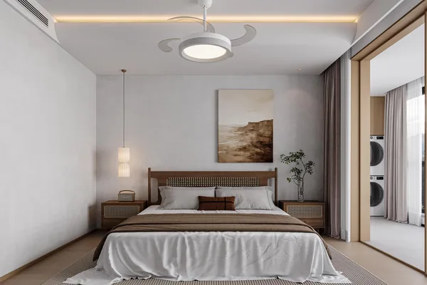 Bedroom with timber joinery