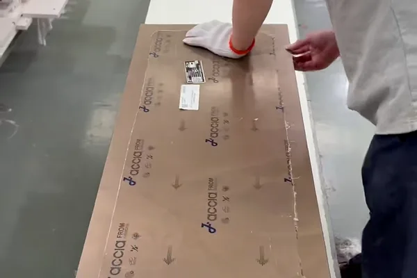 Panels labelled to the drawing before packing