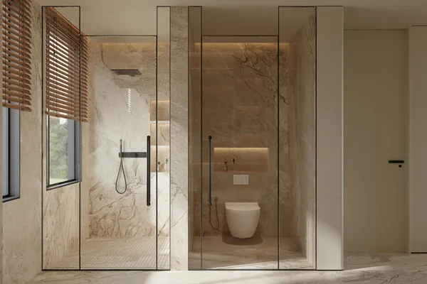 Double basin vanity with a continuous benchtop
