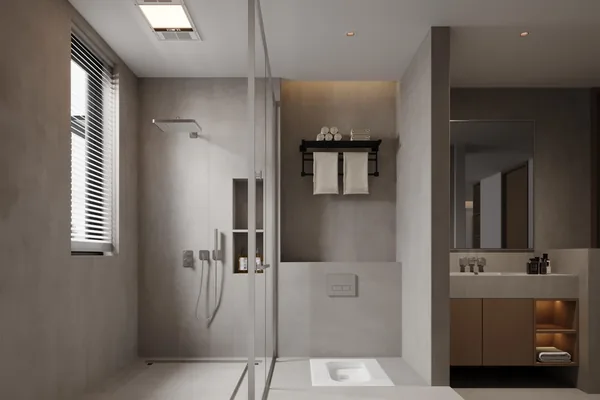 Compact vanity with a mirror cabinet